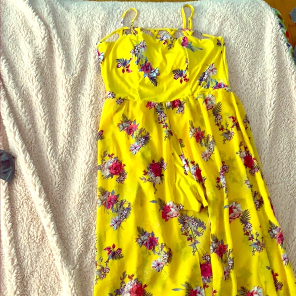 Yellow Floral Romper